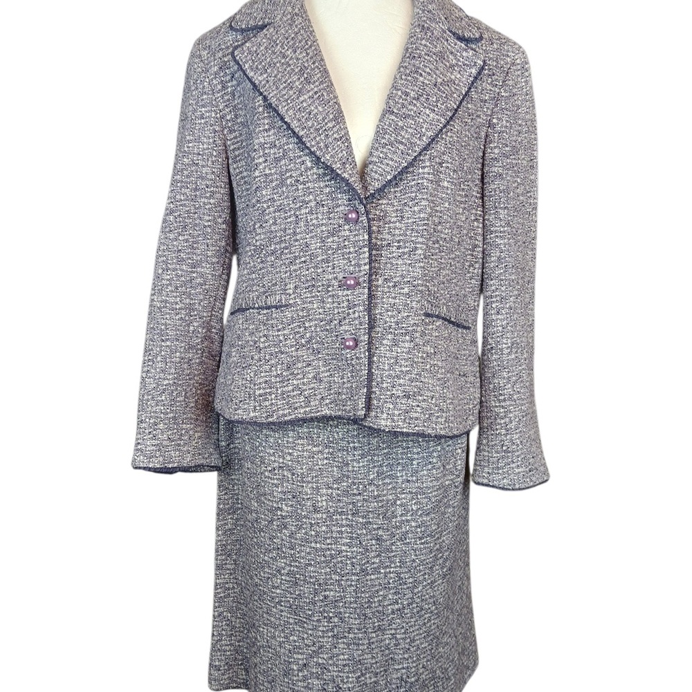 Doncaster Purple & gray Skirt Suit Set size 16/14